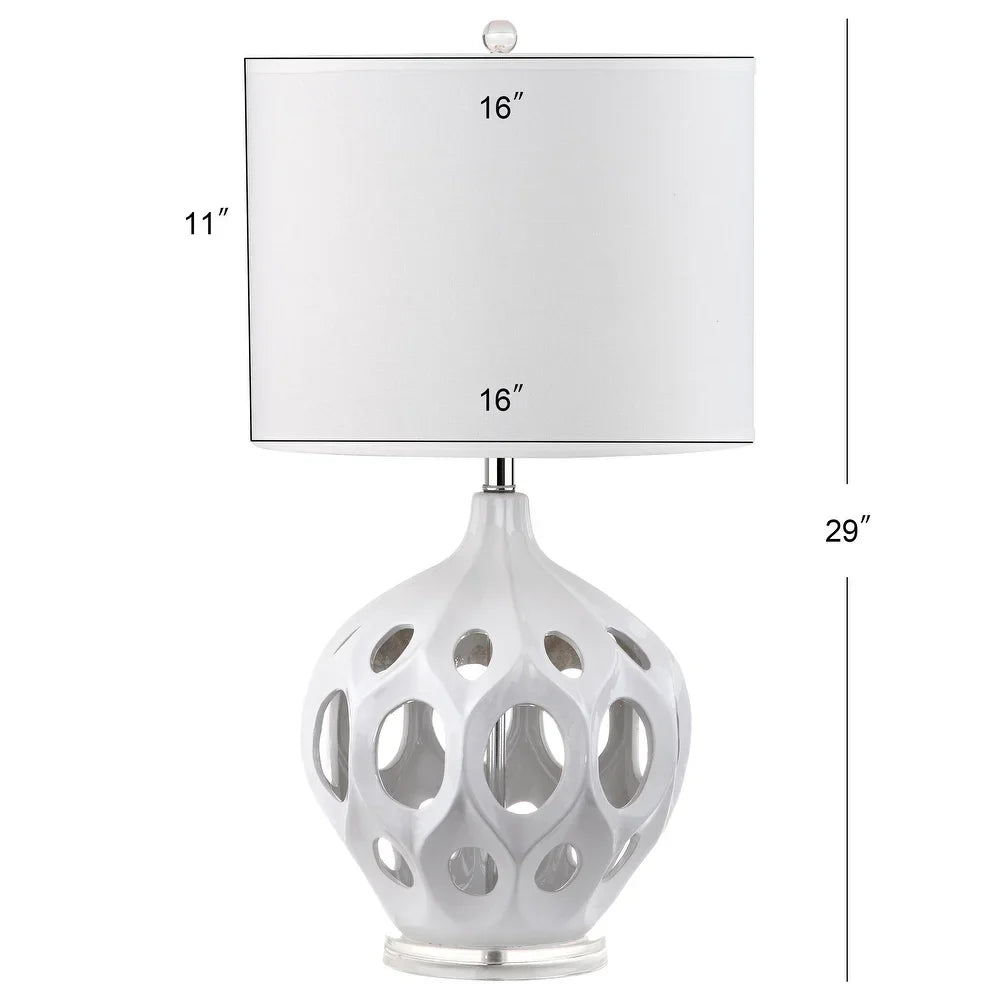 Lighting 29-inch White Regina Ceramic Table Lamp. - 16" W x 16" D x 29" H