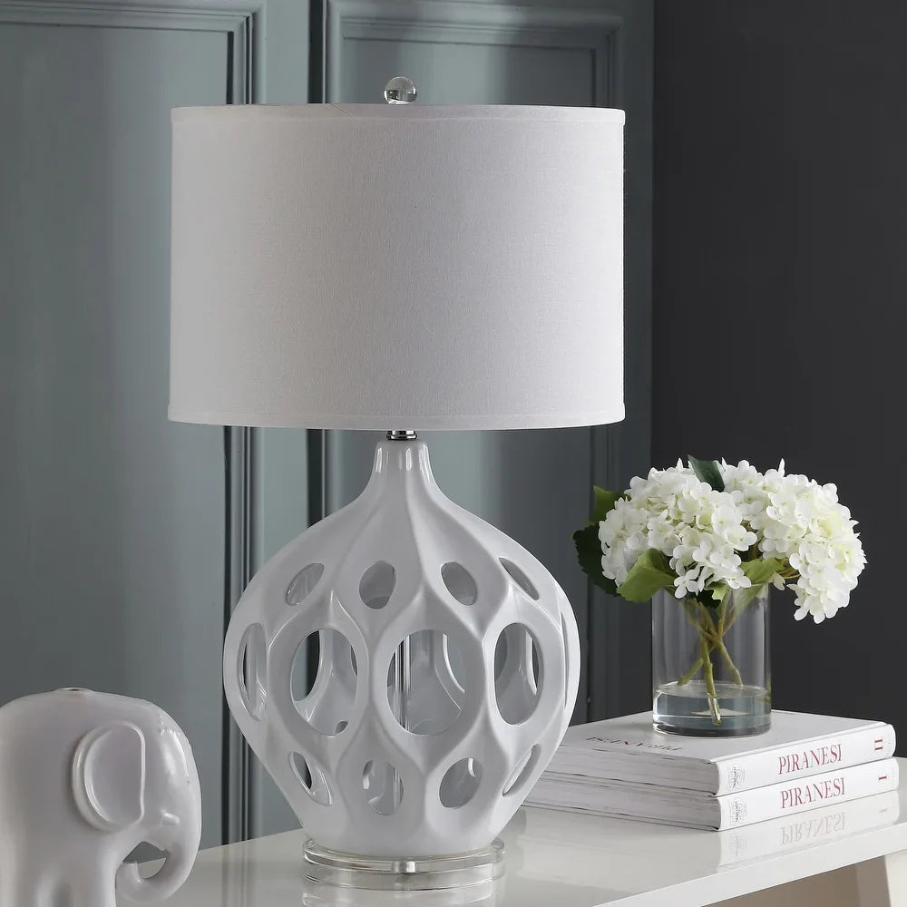 Lighting 29-inch White Regina Ceramic Table Lamp. - 16" W x 16" D x 29" H