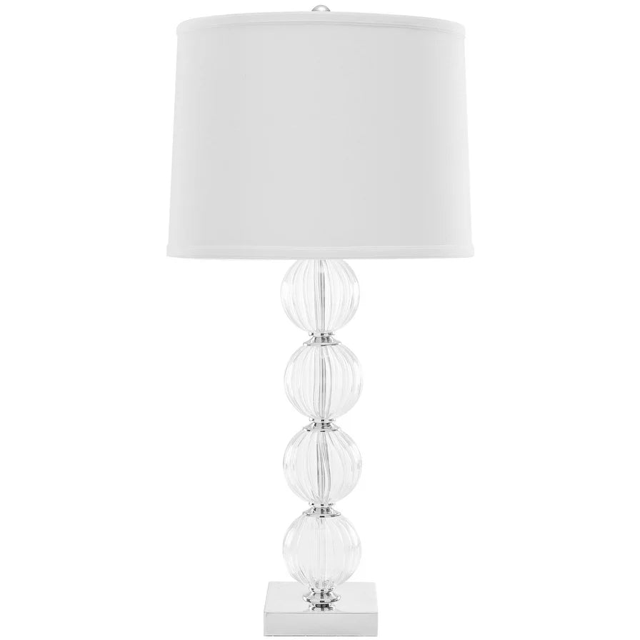 Lighting 30-inch Amanda White Crystal Glass Globe Table Lamp - 15"x15"x31"