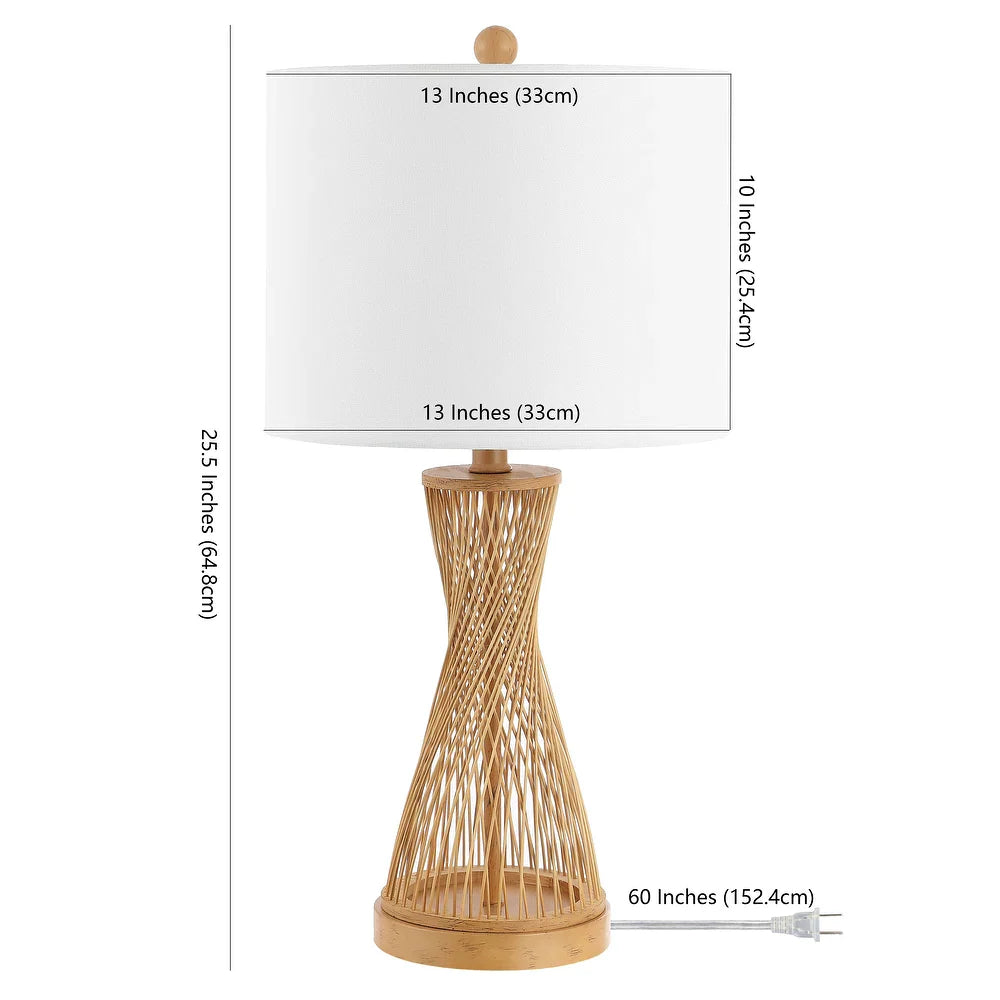 Lighting Magnus Natural Bamboo 26-inch LED Table Lamp - 13" W x 13" L x 25.5" H