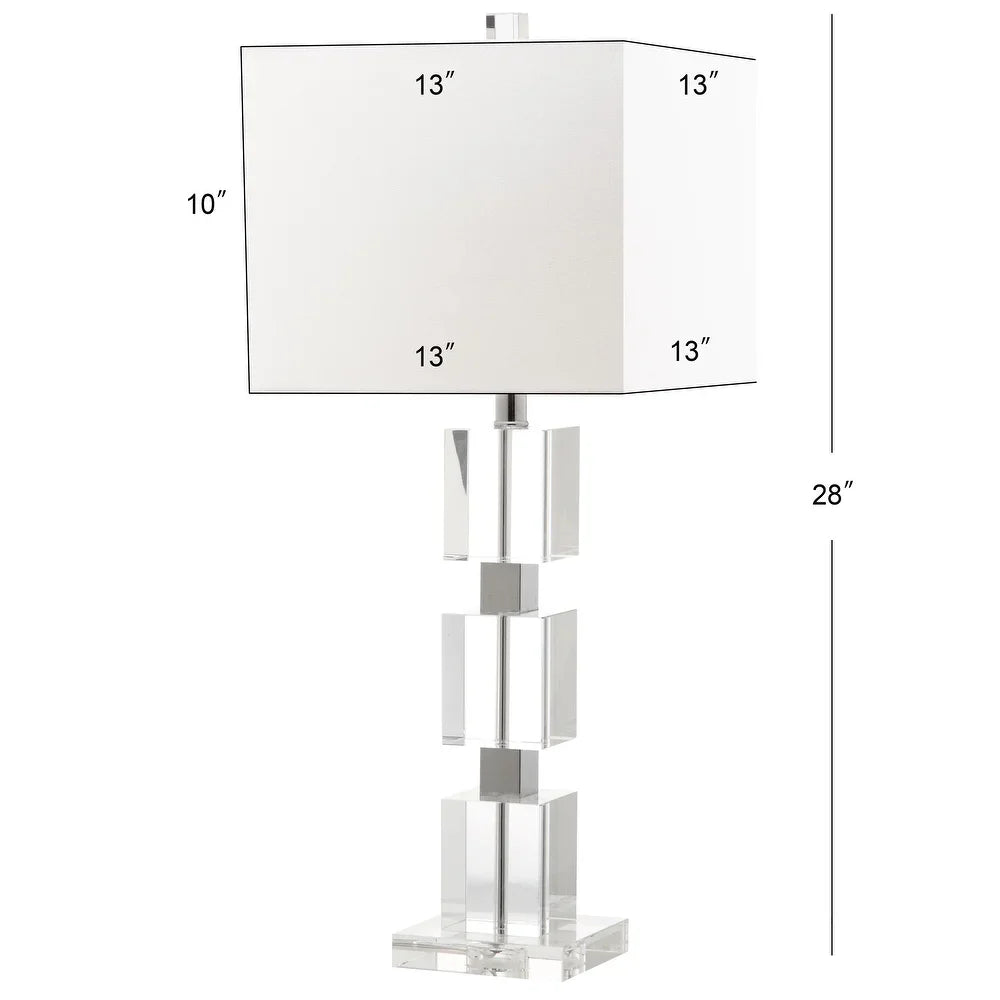 Lighting Palace Crystal Stacked Cube 28-inch Table Lamp - 13"x13"x28"