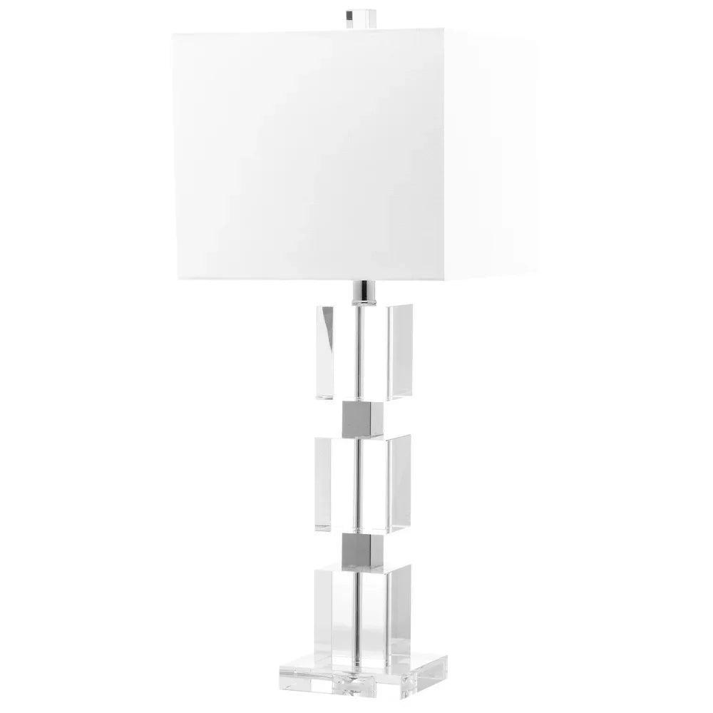 Lighting Palace Crystal Stacked Cube 28-inch Table Lamp - 13"x13"x28"