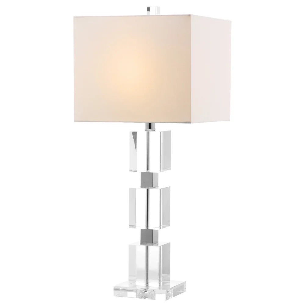 Lighting Palace Crystal Stacked Cube 28-inch Table Lamp - 13"x13"x28"