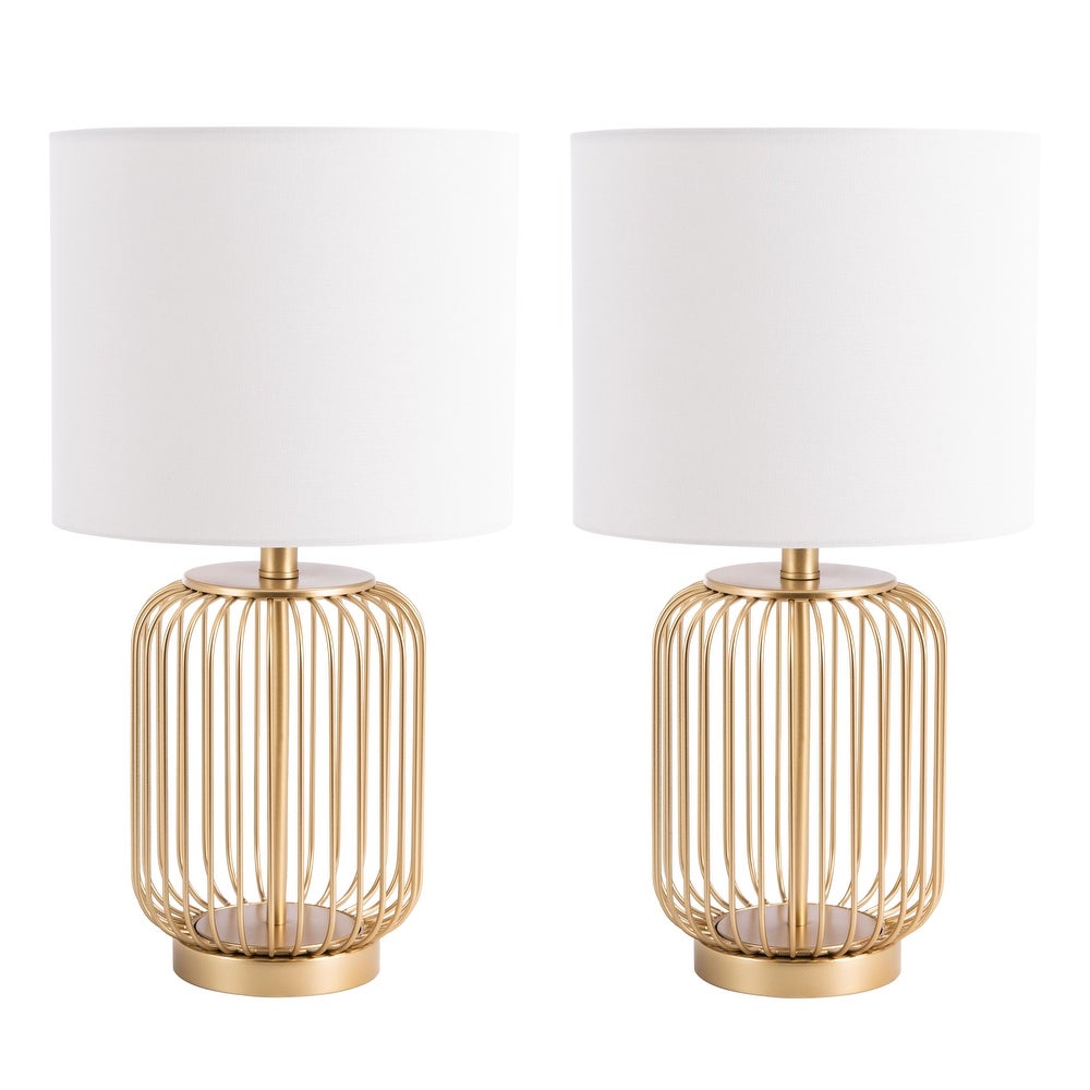 Portlia 21-inch Cage LED Table Lamp (Set of 2) - 11.8" W x 11.8" L x 21.3" H
