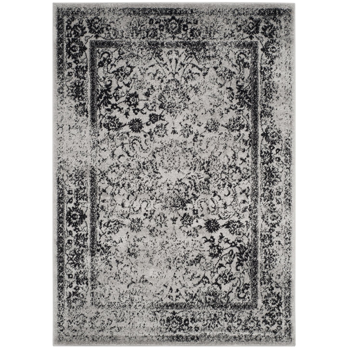 Vintage Distressed Grey/Gray / Black Area Rugs