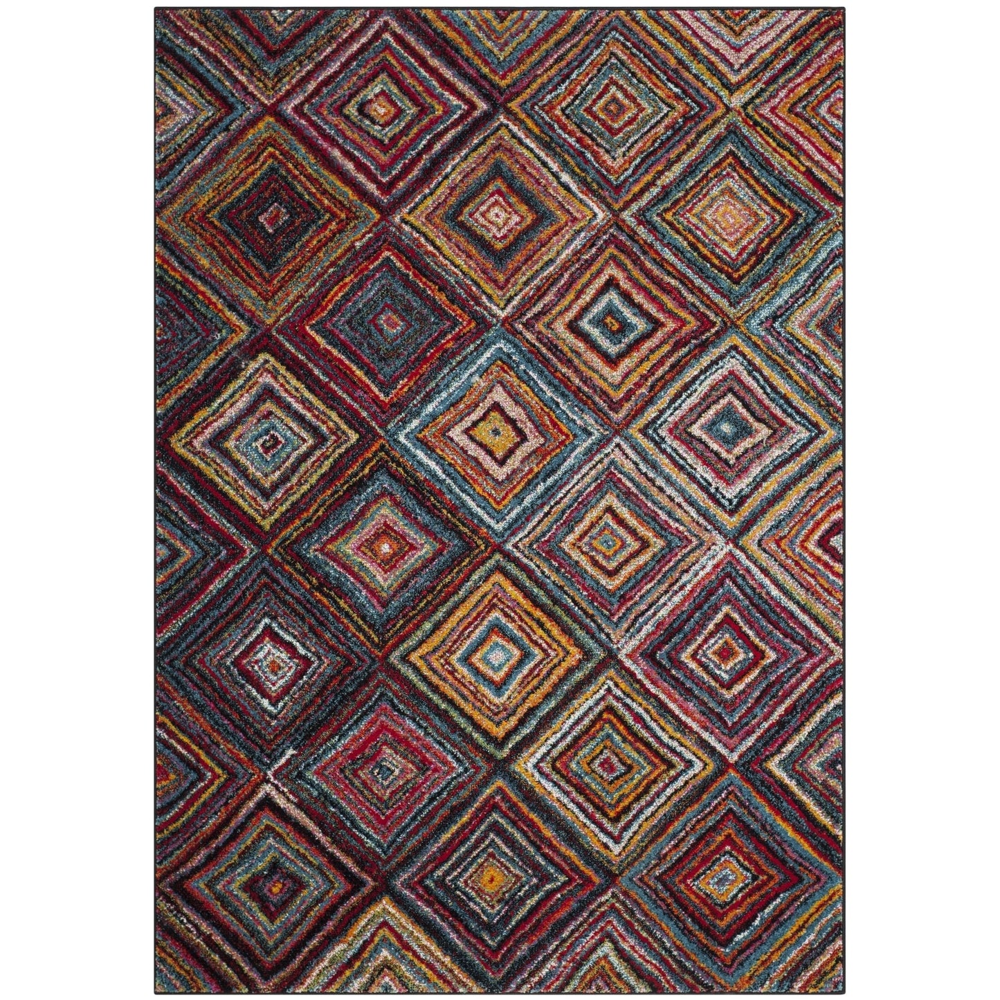 Abstract Multi-color Diamond Pattern Area Rug