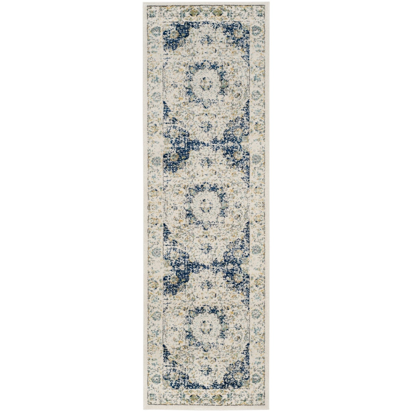 Vintage Ivory Blue Area Rug