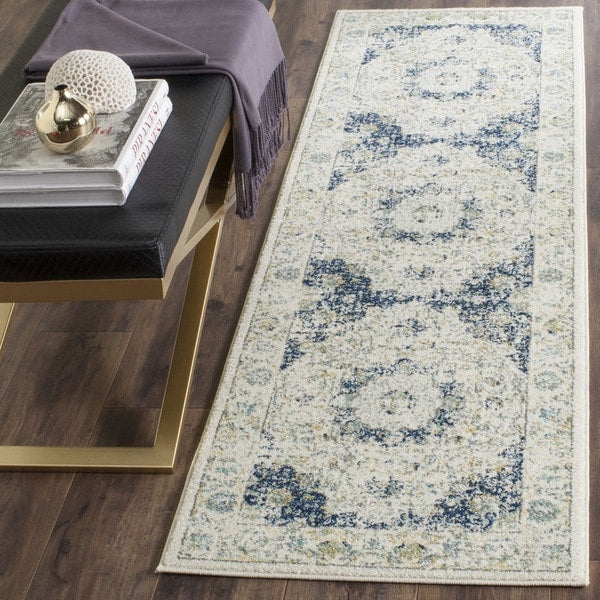 Vintage Ivory Blue Area Rug