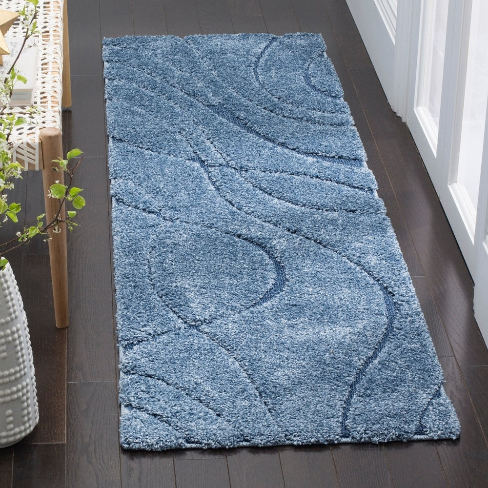 Florida Shag Sigtraud Abstract Waves Thick Soft Area Rug