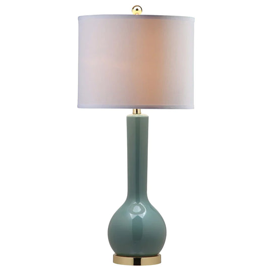 Lighting 31-inch Mae Marine Blue Long Neck Ceramic Table Lamp - 14"x14"x30.5"