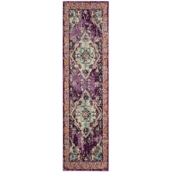 Distressed Violet Light Blue Soft Area Rug