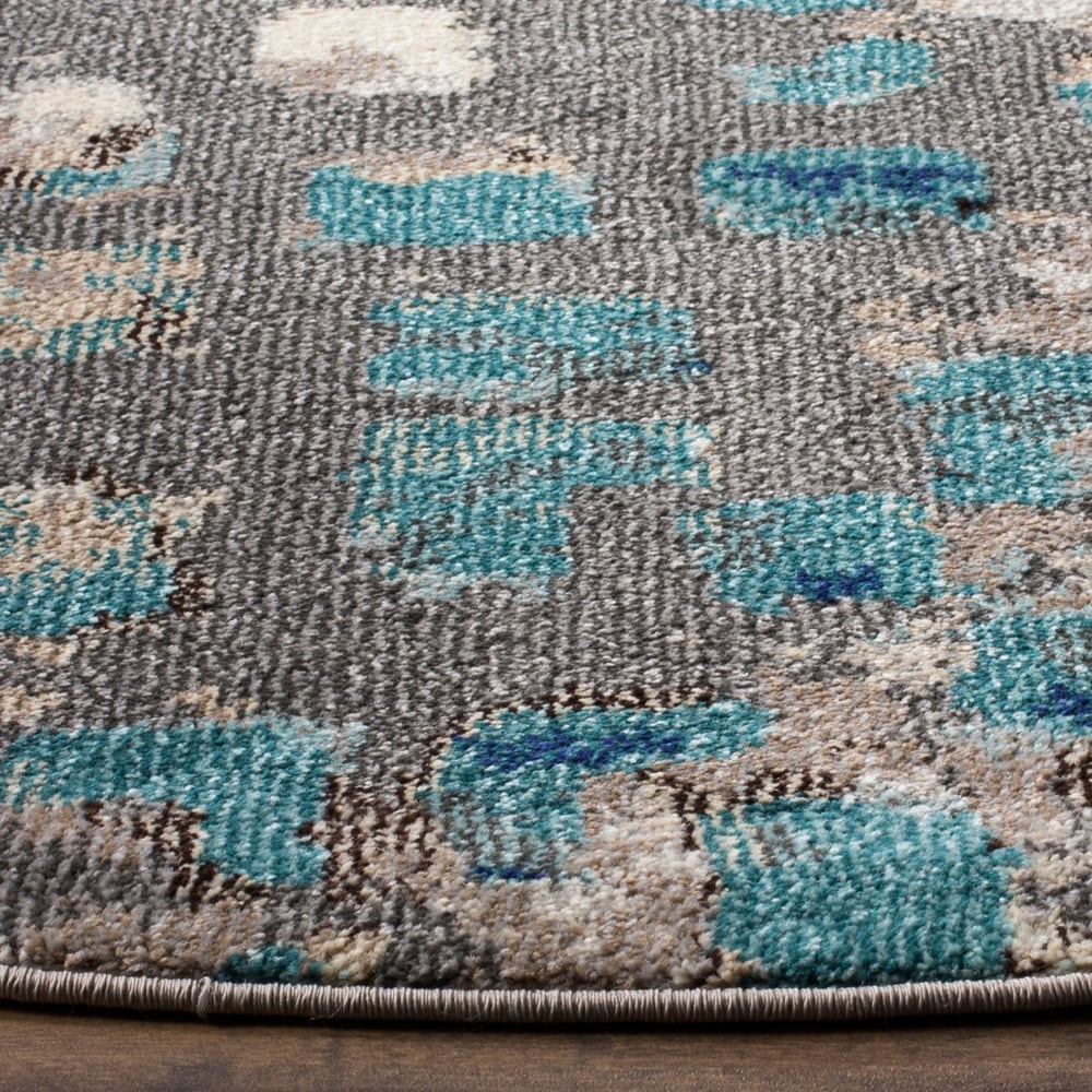 Abstract Grey Light Blue Soft Area Rug