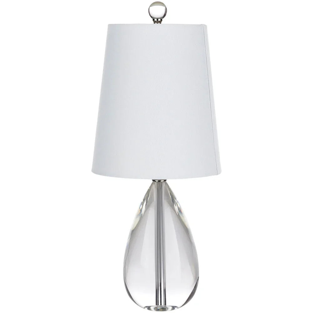 Salome Table Lamp with Grey/Clear Base and White Shade