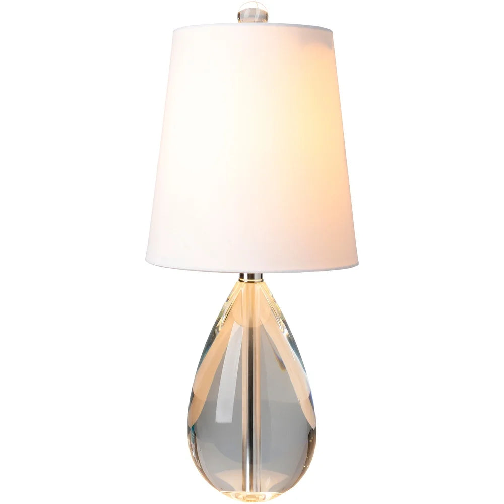 Salome Table Lamp with Grey/Clear Base and White Shade