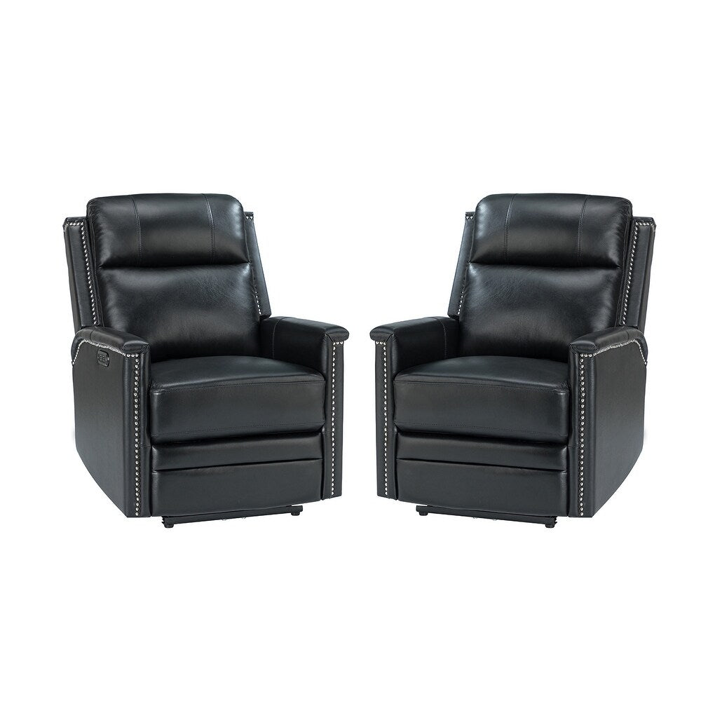 Salvador Transitional Genuine Leather Recliner Set of 2