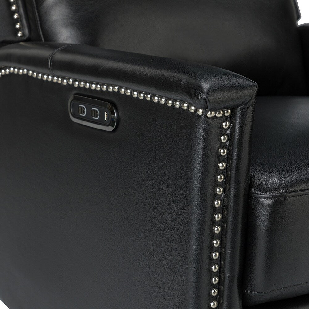 Salvador Transitional Genuine Leather Recliner Set of 2