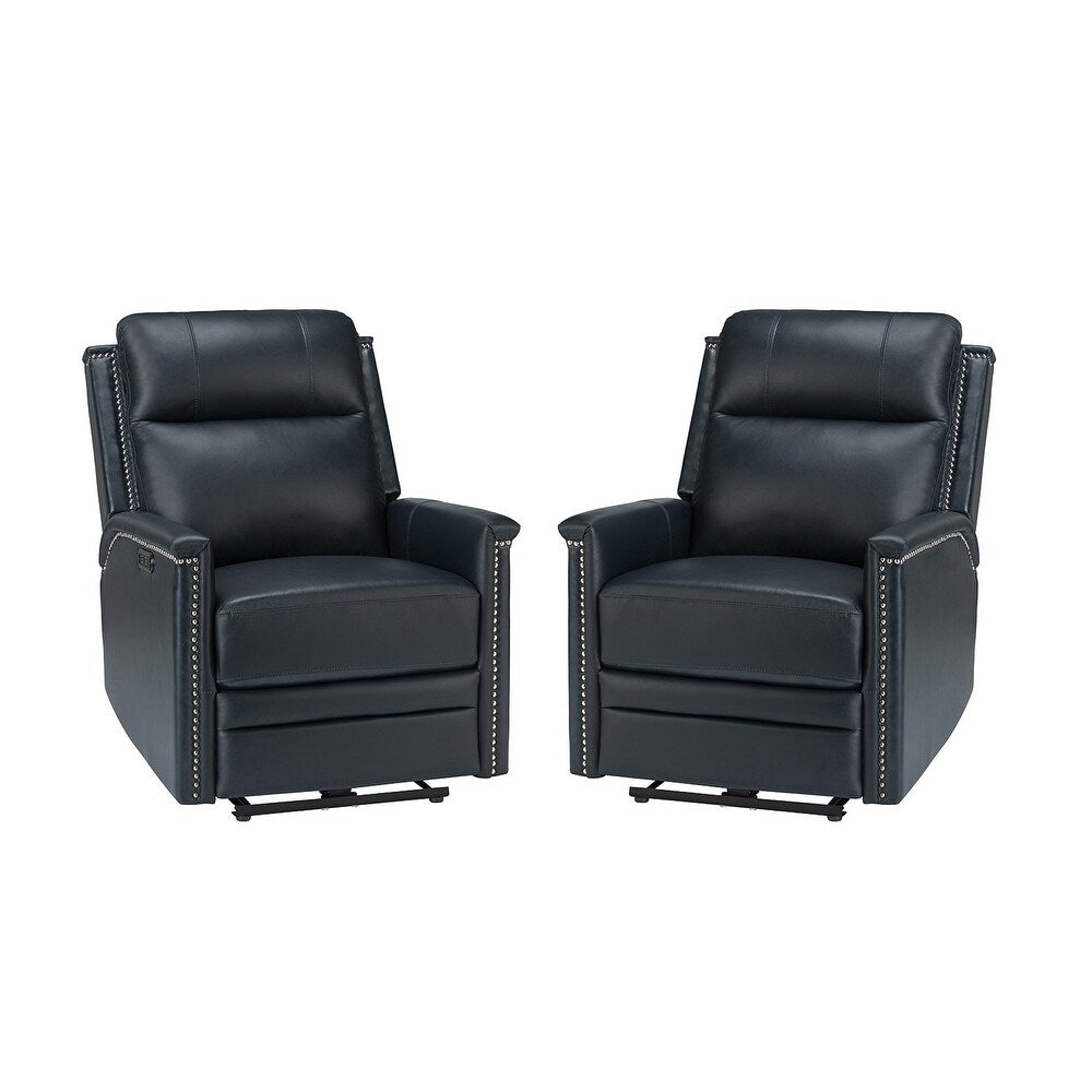 Salvador Transitional Genuine Leather Recliner Set of 2