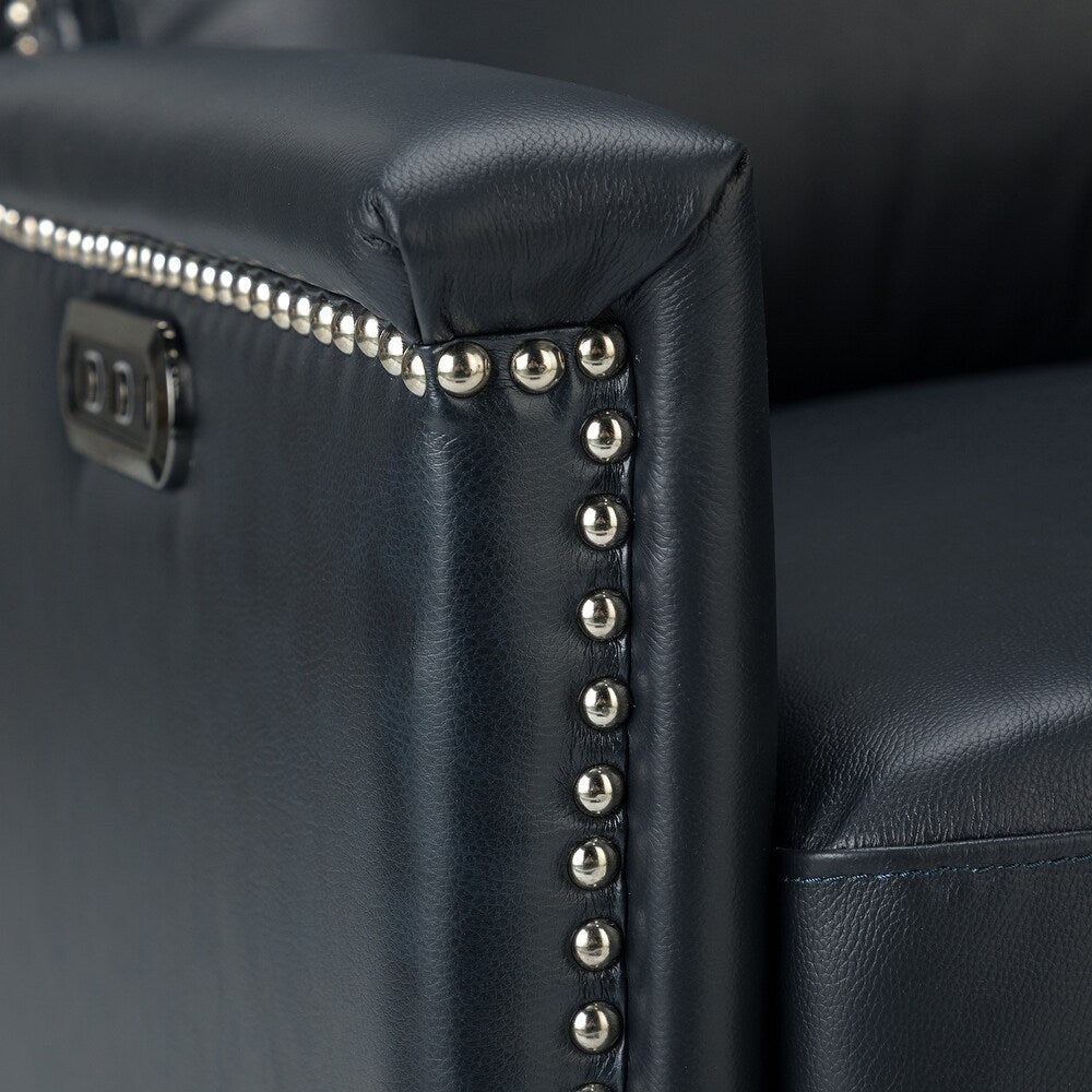 Salvador Transitional Genuine Leather Recliner Set of 2