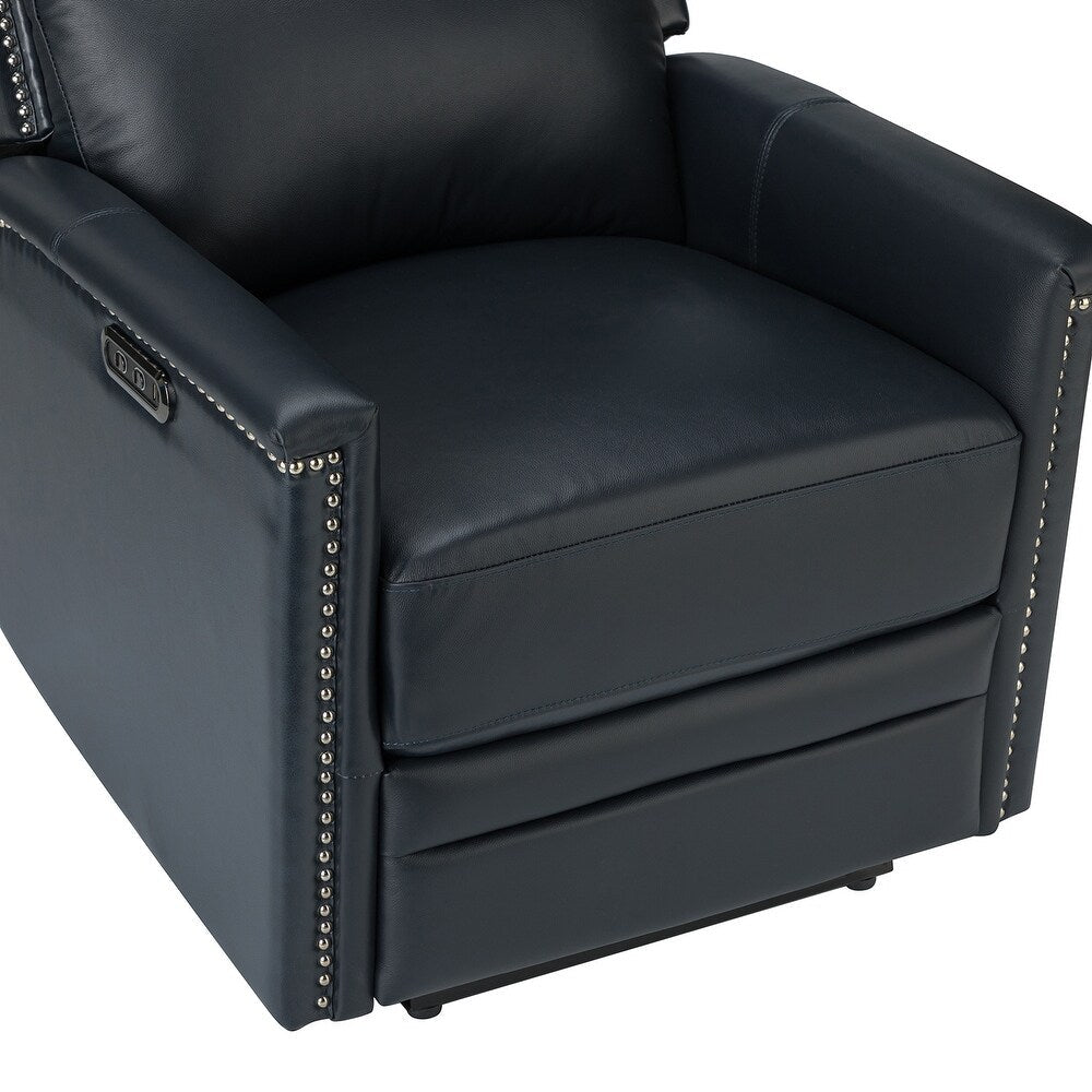 Salvador Transitional Genuine Leather Recliner Set of 2