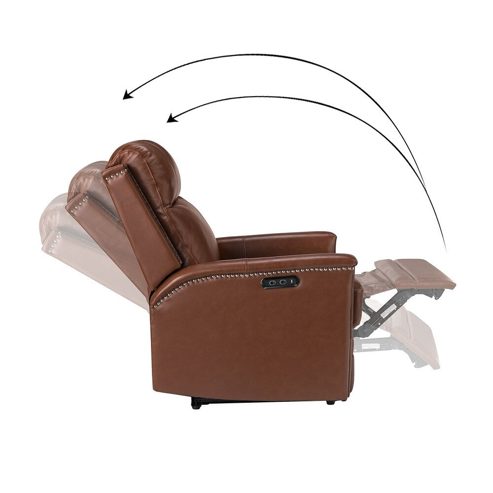 Salvador Transitional Genuine Leather Recliner Set of 2