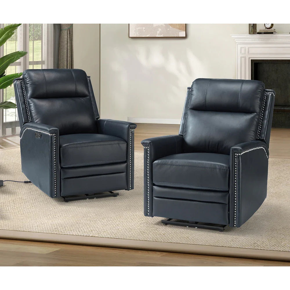 Salvador Transitional Genuine Leather Recliner Set of 2