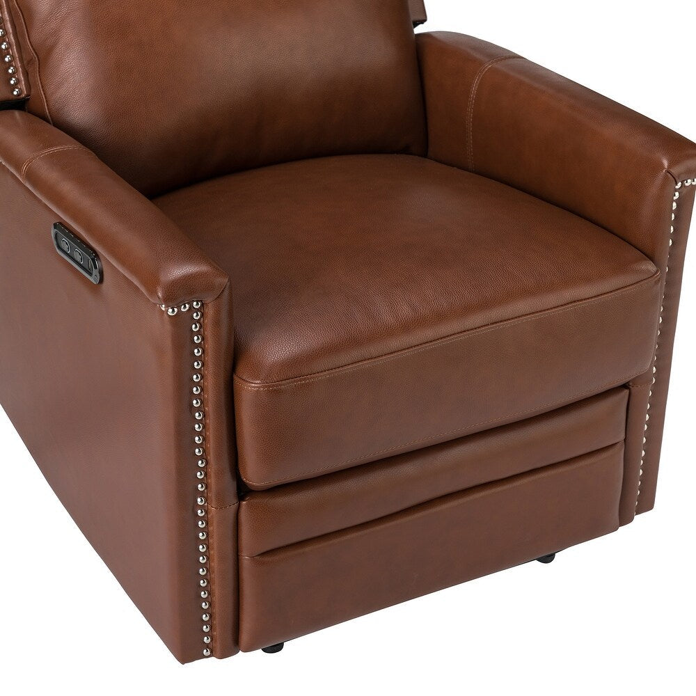 Salvador Transitional Genuine Leather Recliner Set of 2