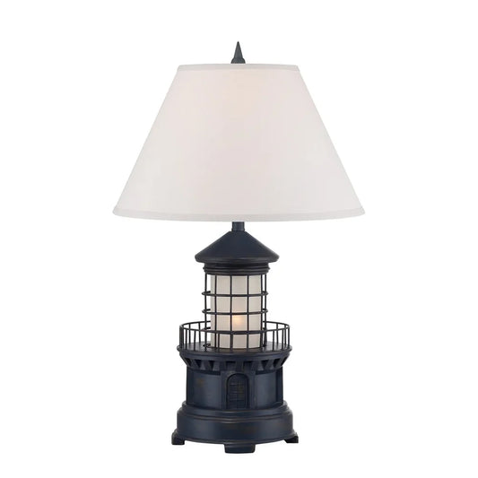 Sanibel Navy Blue Lighthouse Night Light Table Lamp 27" high