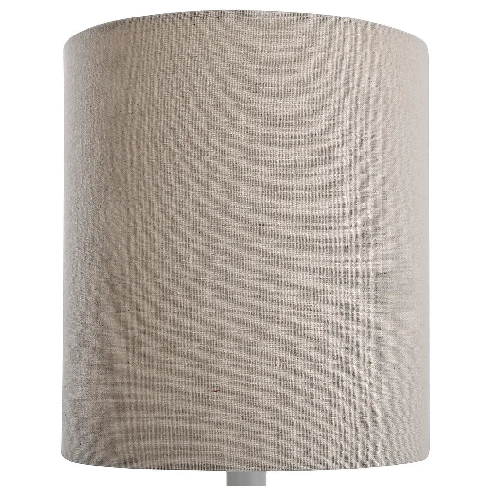 StyleCraft Seashell Motif White Table Lamp - White Hardback Fabric Shade
