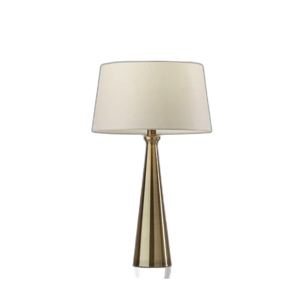 Set of 2 Contemporary Tapered Brass Metal Table Lamps - 13 x 13 x 22