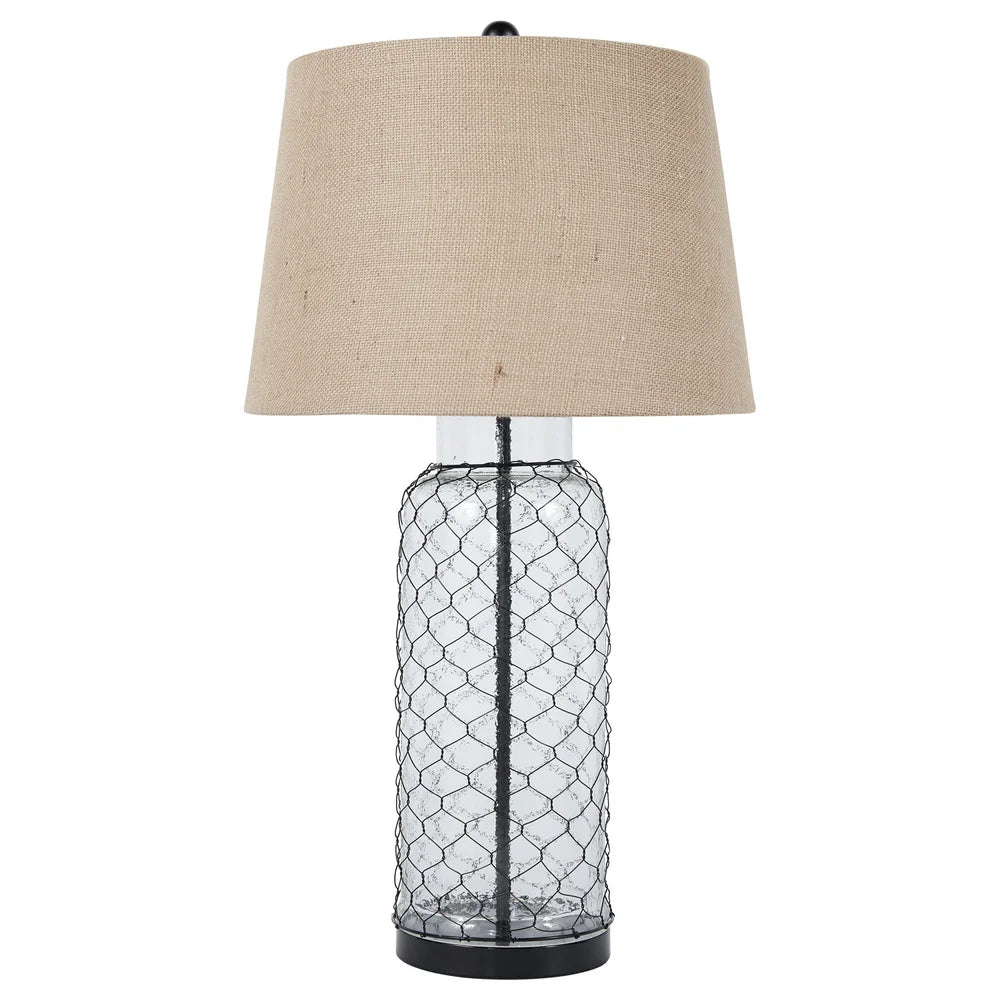 Signature Design by Ashley Sharmayne Transparent 31 Inch Glass Table Lamp