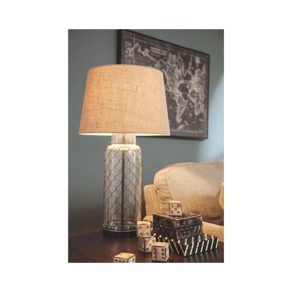 Signature Design by Ashley Sharmayne Transparent 31 Inch Glass Table Lamp