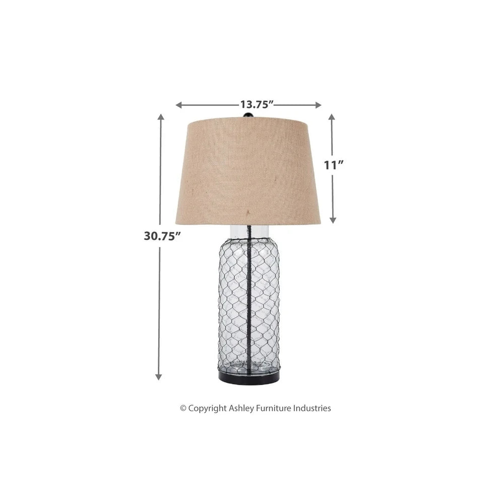 Signature Design by Ashley Sharmayne Transparent 31 Inch Glass Table Lamp