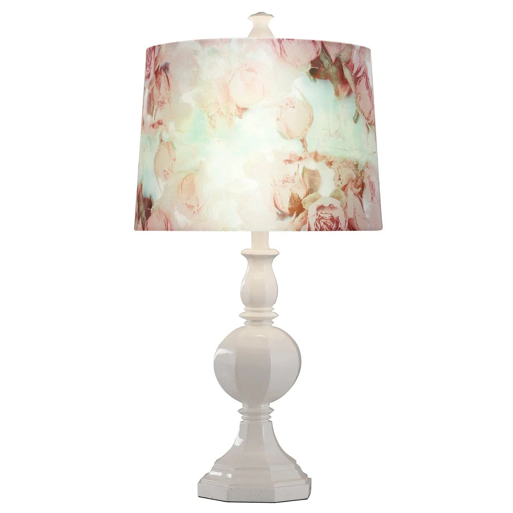 Silver Orchid Jaray White Candlestick Table Lamp