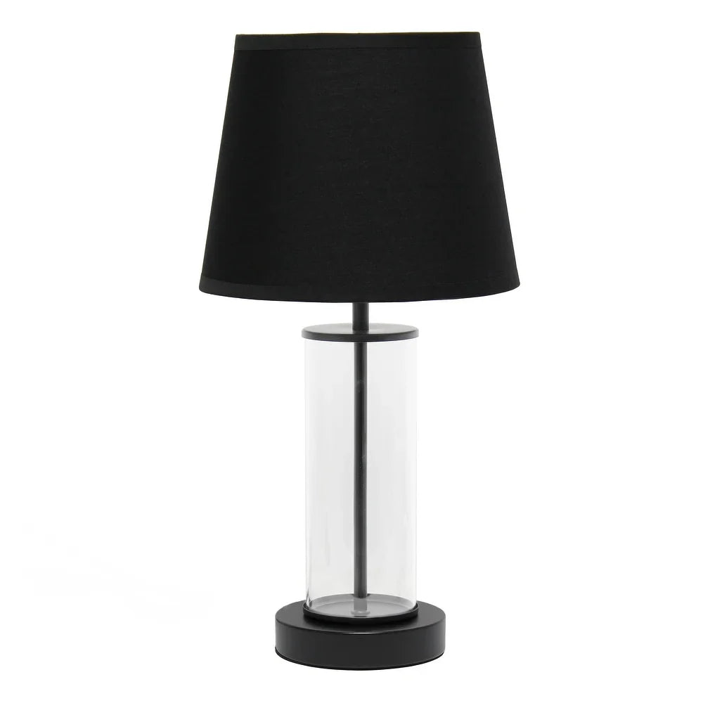 Simple Designs Encased Metal and Clear Glass Table Lamp