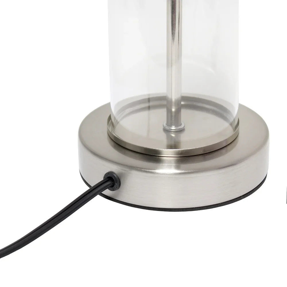 Simple Designs Encased Metal and Clear Glass Table Lamp