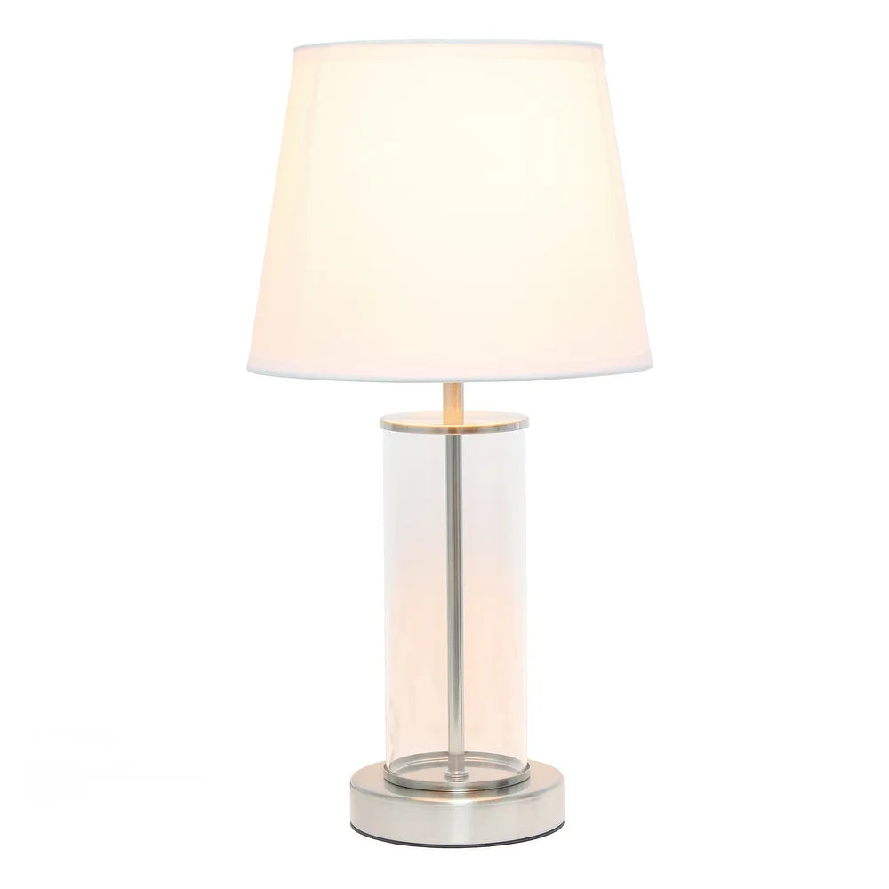 Simple Designs Encased Metal and Clear Glass Table Lamp