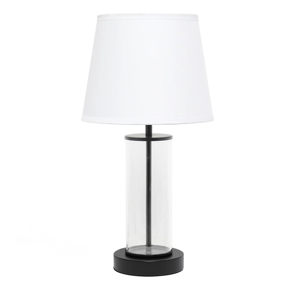 Simple Designs Encased Metal and Clear Glass Table Lamp