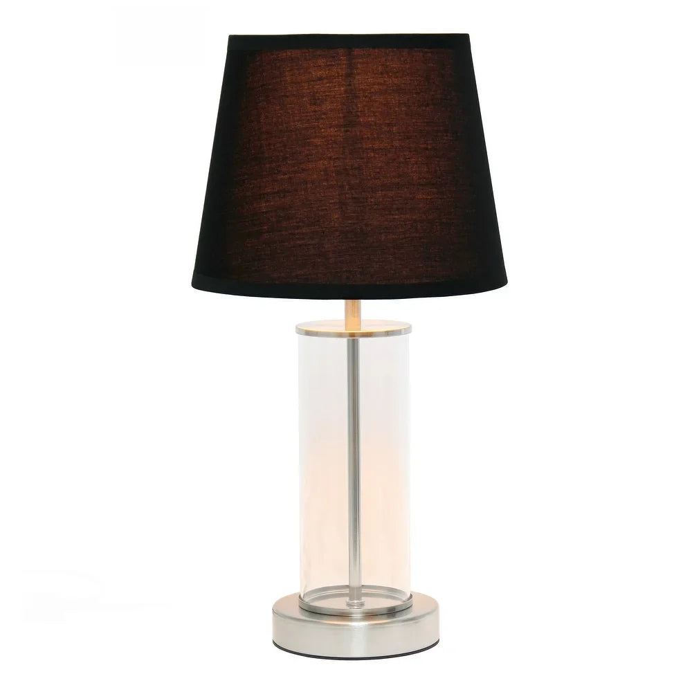 Simple Designs Encased Metal and Clear Glass Table Lamp