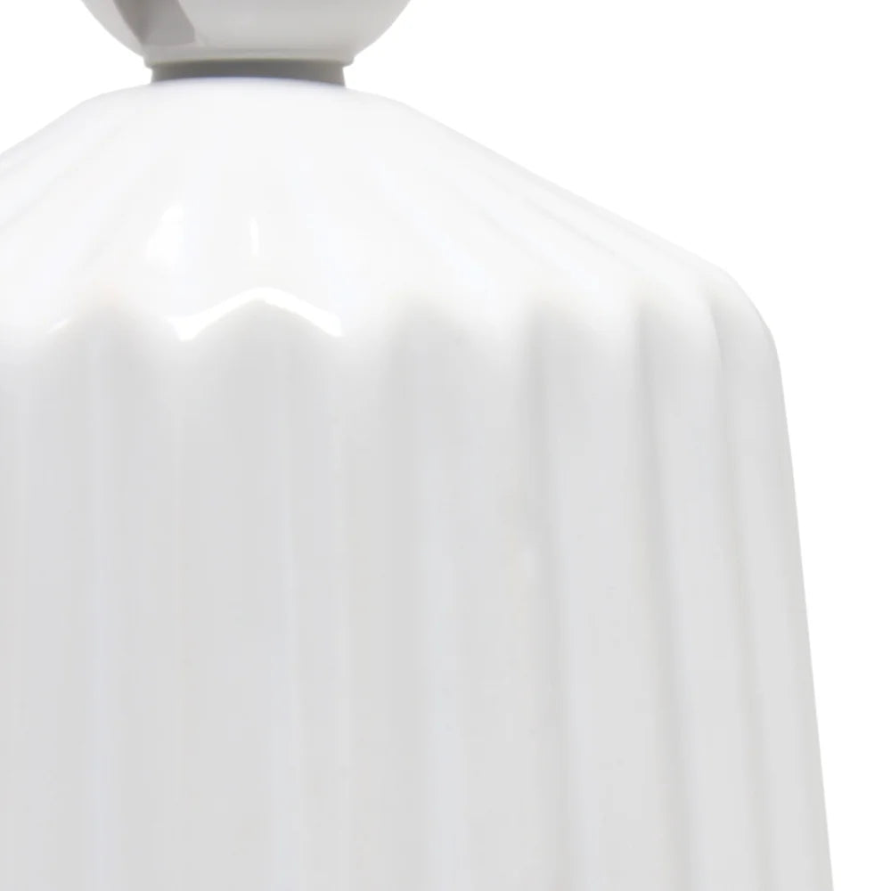 Simple Designs Off White Pleated Base Table Lamp