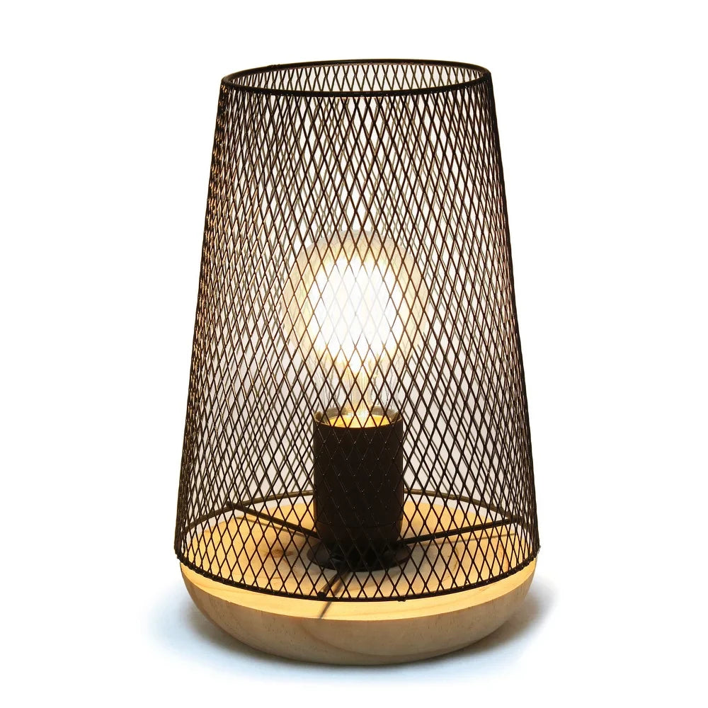 Simple Designs Wired Mesh Uplight Table Lamp