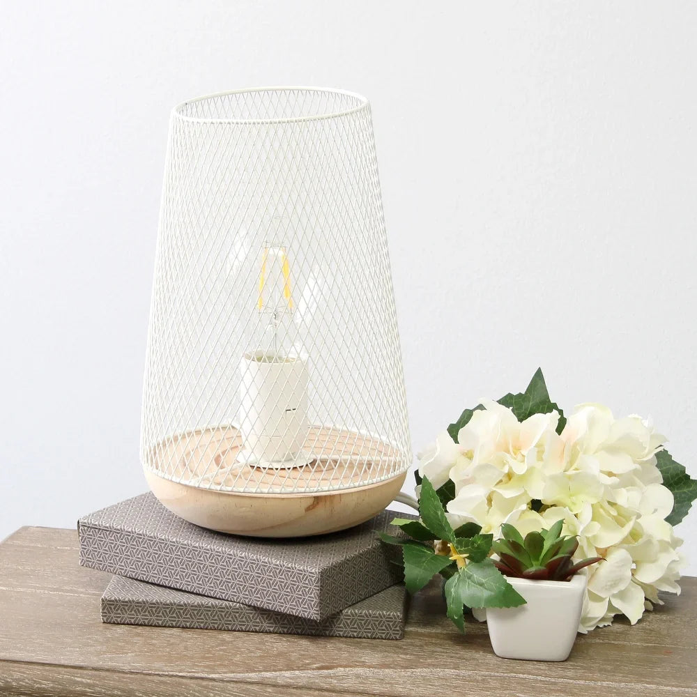 Simple Designs Wired Mesh Uplight Table Lamp