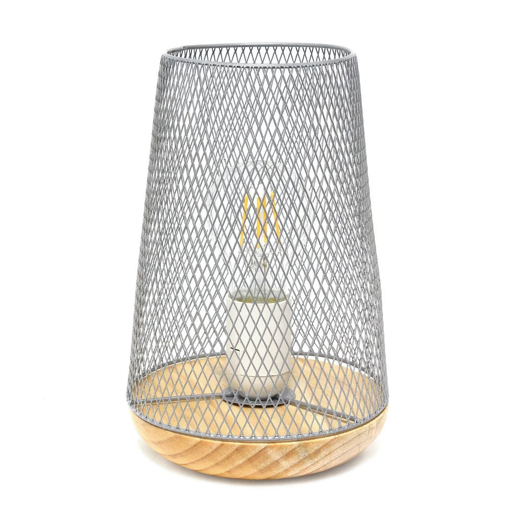 Simple Designs Wired Mesh Uplight Table Lamp