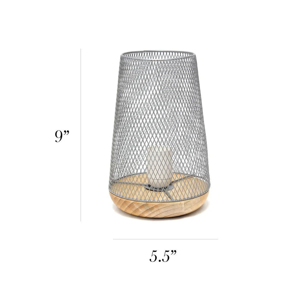 Simple Designs Wired Mesh Uplight Table Lamp