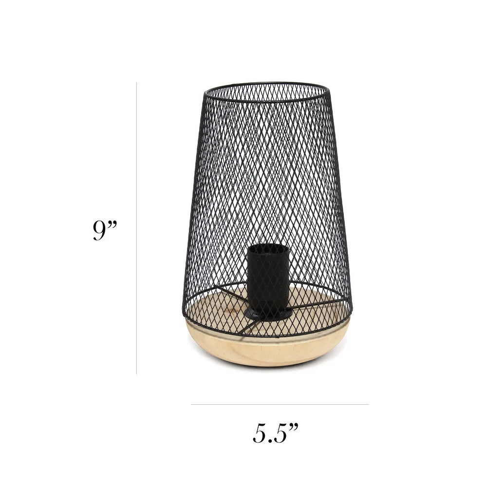 Simple Designs Wired Mesh Uplight Table Lamp