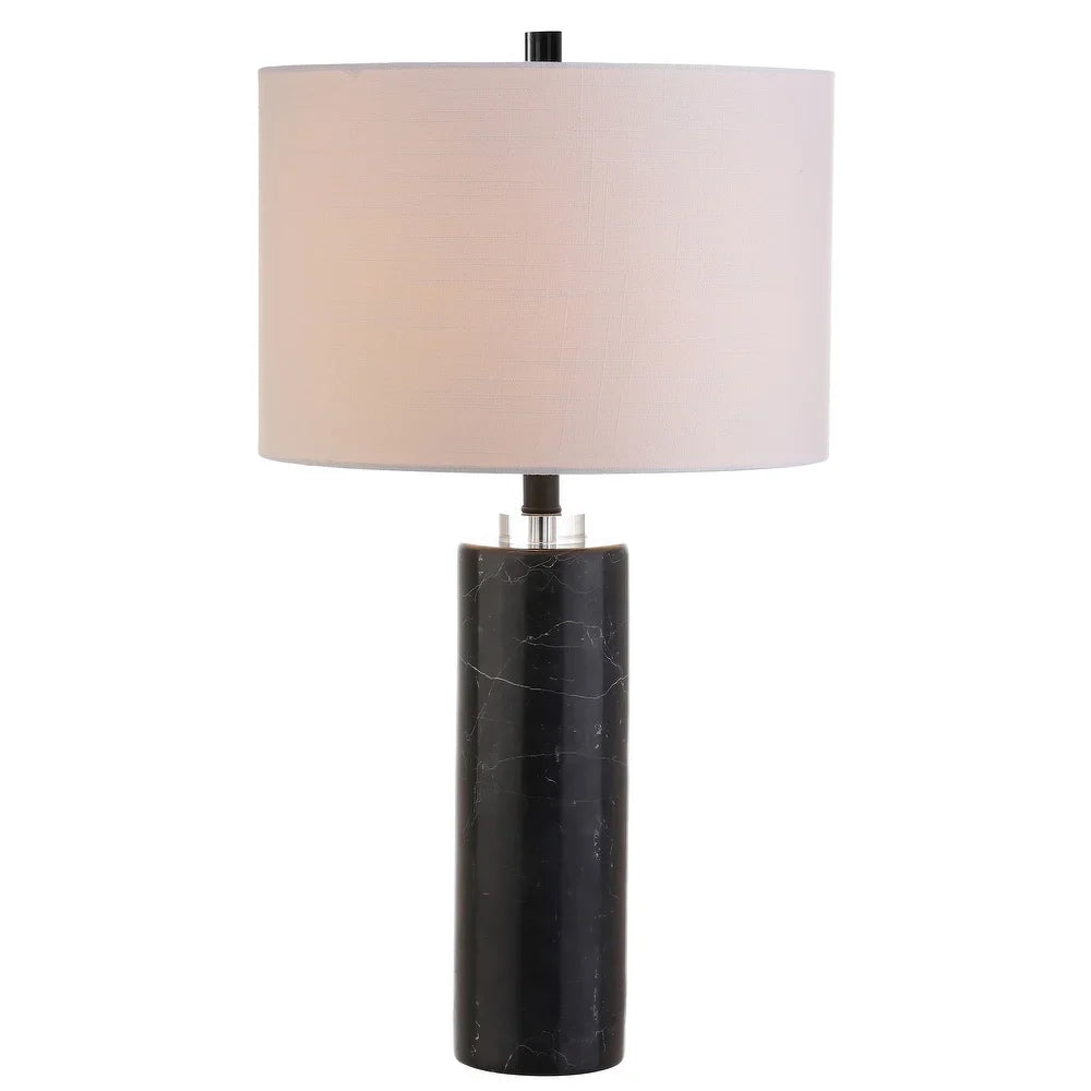 Sofia 27" Marble/Crystal LED Table Lamp, Black Marble by JONATHAN Y