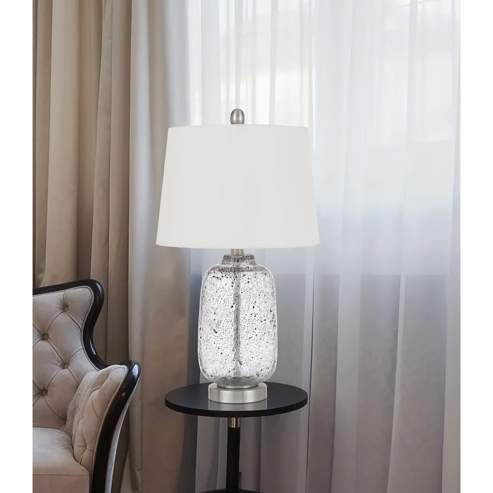 Solaro distressed glass table lamp with hardback taper drum shade - One Size