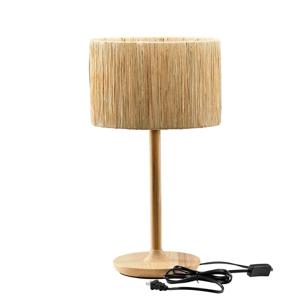 Solid Wood 21.3" Table Lamp - 11.5*11.5*21INCH