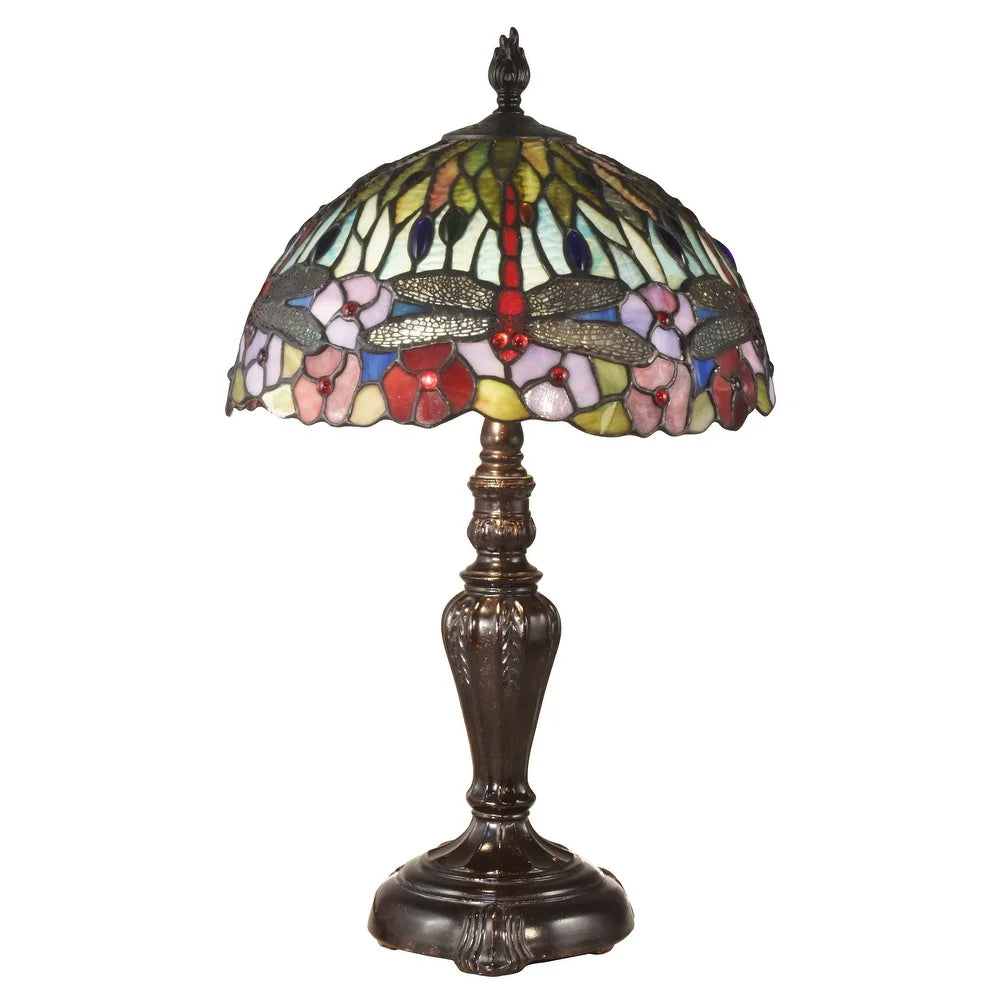 Springdale 20H Dragonfly Bounty Tiffany Table Lamp - Standard