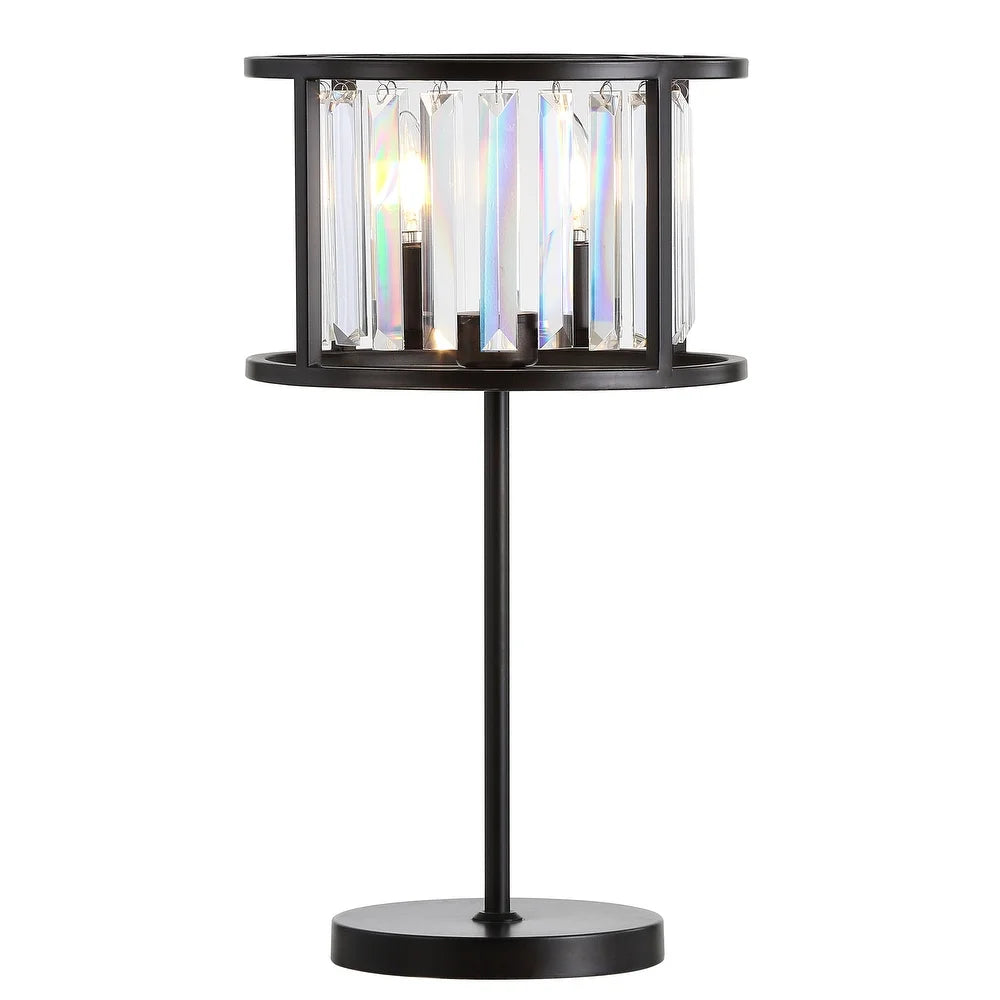 Stork 21.5" Metal/Crystal LED Table Lamp, Oil Rubbed Bronze/Crystal