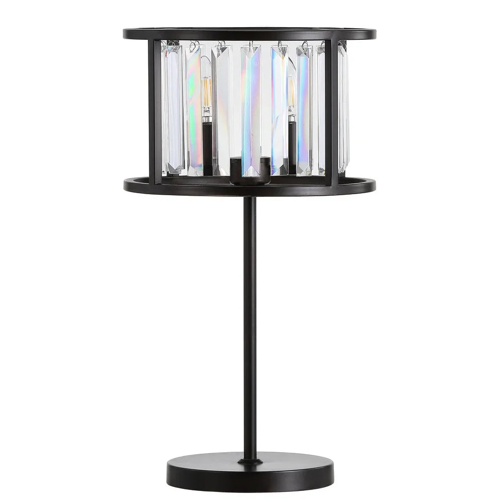 Stork 21.5" Metal/Crystal LED Table Lamp, Oil Rubbed Bronze/Crystal